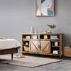 150cm Sliding Barn Door TV Stand Farmhouse Flat Screen Console-Coffee