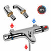 Bathroom Thermostatic Bath Shower Mixer Taps Deck Mounted Chrome Valve Bar Tap