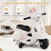 COSTWAY Licensed Vespa Kids Ride on Motorcycle 6VBattery Powered Motorbike-White