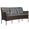 3 Seater Rattan Garden Corner Sofa Set Patio Dining Furniture Set W/ Sofa Chair