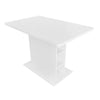 Extendable Rectangular Dining Table with Storage, Space-saving, White