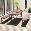 Outdoor Folding Dining Table w/ Carrying Handle-Coffee