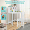 Children Corner Desk & Chair Set Kids Writing Table with Chair