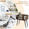 Bedroom End Table (Set of 2) Modern Nightstand with Open Shelves-Coffee
