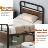 Single Bed Frame w/ Headboard & Footboard Heavy-duty Metal Platform Bed Frame