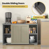 Freestanding Kitchen Storage Cabinet Floor Storage Cabinet Sliding Door