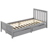 2 Drawers 3ft Single Wooden Solid Gray Pine Kids Storage Bed Frame 190x90 Grey