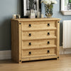 Corona 4 Drawer Rustic Chest Mexican Solid Waxed Pine Storage Bedroom Cabinet