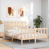 CIADAZ Bed Frame with Headboard 120x200 Solid Wood, Bedroom Furniture, A4O3