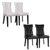 2/4X Dining Chairs Home Kitchen High Back PU Leather Upholstered Wood Legs Black