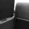 Grey Linen Fabric Ottoman Storage Bench Bed End Stool Pouffe Seat with Oak Legs