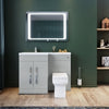 Bathroom Vanity Unit Sink Grey Cabinet Left Hand Basin Storage with WC Toilet