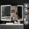 90x60cm Bathroom Mirror Cabinet Lighted Medicine Cabinet with Dimmable LED Light