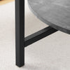Round Coffee Table Set of 2 for Living Room Black Stacking Nesting Table
