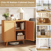 Coffee Bar Accent Cabinet Freestanding Kitchen Cupboard-Natural