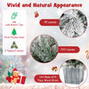 COSTWAY 100 CM Pre-Lit Artificial Christmas Tree Snow Flocked Potted Xmas Tree