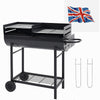 HALF OPEN DRUM BARREL STEEL BBQ CHARCOAL GARDEN BARBECUE BLACK ADJUSTABLE GRILL
