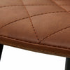 2x Brown PU Bar Stools Restaurant Bar Stools Diamond Soft Padded Seat Back Metal