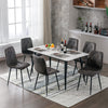 6X Dining Chairs Set Faux Suede Leather Padded Seat Metal Legs Kitchen Office