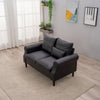 2 Seater faux leather/Linen Fabric Love Seat Sofa Armchair with Footstool Couch