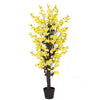 Artificial Yellow Blossom Tree Realistic Faux House Plants 120cm 4ft