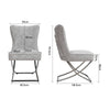 Set of 2 Velvet Dining Chairs with Buttoned Back Upholstered Seat Chorme Legs