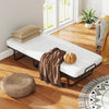Folding Bed Frame with Mattress-White
