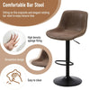 Ralex-chair Bar Stools, PU Leather Counter Height Barstools with Back, Brown