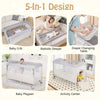 5 in 1 Travel Cot Folding Baby Playard with Storage Rack and Carry Bag Beige