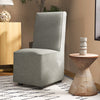 Modern Armless Accent Chair Upholstered Linen Fabric Chair w/Resistance Casters