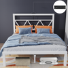 4ft6 Heavy Duty Metal Bed Frames with LED Light Headboard & Charging Socket Vjdm
