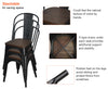 Set of 4 Dining Chairs Metal Kitchen Chairs w/Wooden Seat Stackable Tolix Black