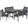 Wooden Dining Set Outdoor Garden Furniture 6 Seater Loveseat Chair Table Grey