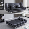Black Leather Sofa Bed Recliner Chair Sleeper Sofa Bed 2/3 Seaters Couch Sleeper