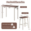 3-Piece Kitchen Dining Table Set 2 person Counter Height Pub Table w/ 2 Stools