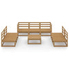 8 Piece Garden Lounge Set Honey Brown Solid Pinewood