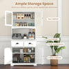 Multifunctional Modern Storage Cabinet 4 Doors Cupboard-White