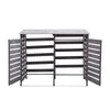 Large Outdoor Wheelie Bin Storage Double Shed Wooden Dustbin Rubbish Screen Grey