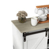 Sliding Barn Door Sideboard Storage Cabinet Coffee Bar TV Stand Farmhouse Style