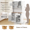 Costway 180cm Tall Pantry Cabinet Kitchen Cabinet Freestanding Buffet Cupboard