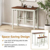 3-Piece Bar Table and Stool Set Kitchen Counter Height Pub Table Dinette Set