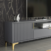 200cm Loft Retro TV Unit I Milled Fronts I Vintage Cabinet I Cupboard Stand