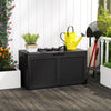 Rattan Texture Storage Container with Wheels & Lockable Lid Black