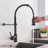 Monobloc Black Kitchen Sink Mixer Taps with Pull Out Hose Spray Single Lever Tap