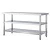 Stainless Steel Kitchen Work Bench Catering Table Worktable W/Undershelf, Wheels
