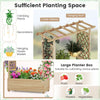 Vertical Freestanding Planter Trellis Container with Drainage Holes-Natural