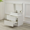 Modern White High Gloss BedsideTable Cabinet Storage 2Drawers with LED Light UK