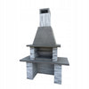 Light Grey Masonry BBQ Barbecue Garden Grill Wood and Charcoal Cooking Massive