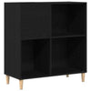Record Cabinet Black Oak 84,5x38x89 cm Engineered Wood