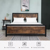 King Size Metal Bed Frame Slat Support Bedstead Base w/ Headboard & Footboard